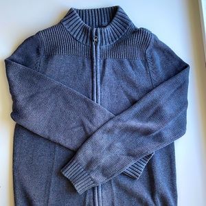 Lands End full zip cardigan sweater, grey, boys, L (14-16)